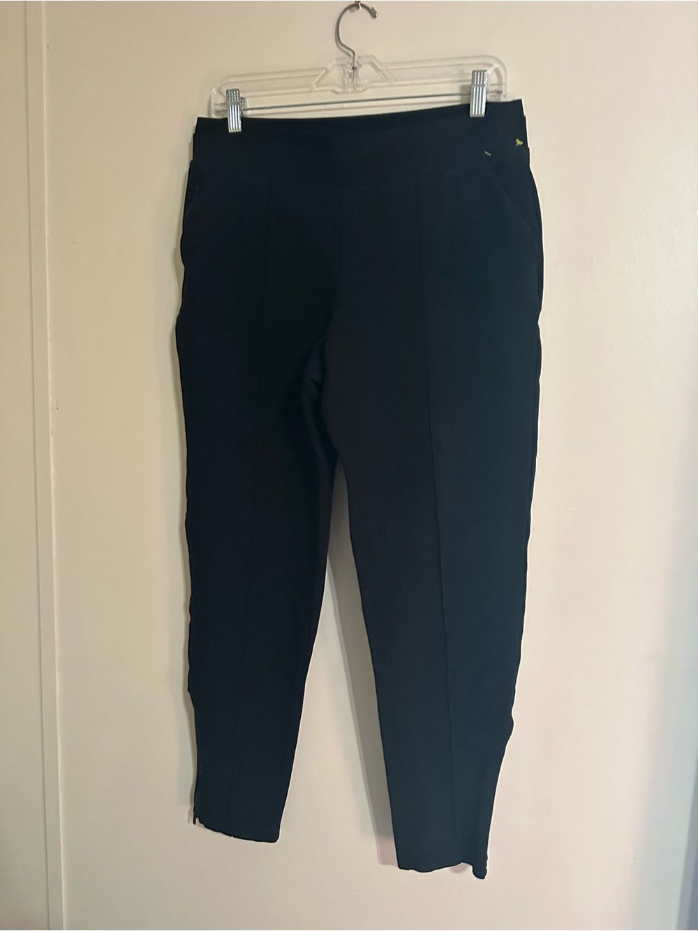 Athleta Black Cropped Ponte Ankle Zip Pants